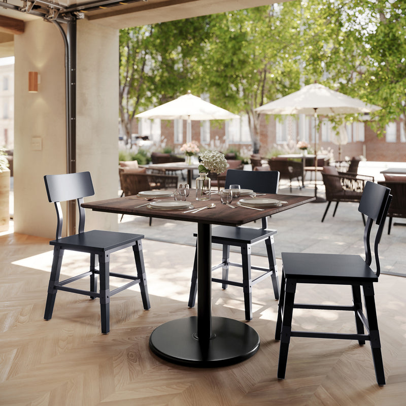 Brown 36" SQ Tabletop-RD Base