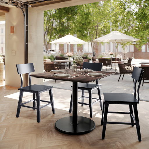 Brown 36" SQ Tabletop-RD Base