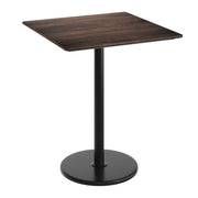 Brown 36"SQ Table-RD Bar Base