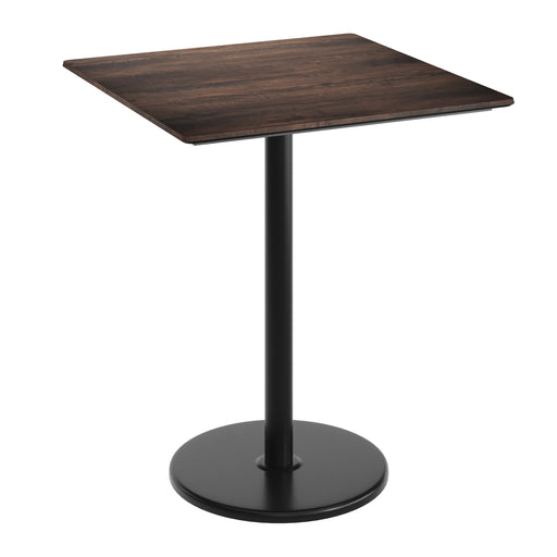 Brown 36"SQ Table-RD Bar Base