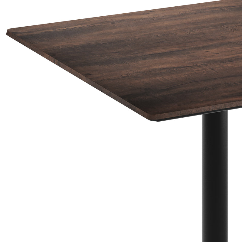 Brown 36"SQ Table-RD Bar Base
