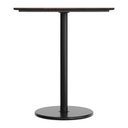 Brown 36"SQ Table-RD Bar Base