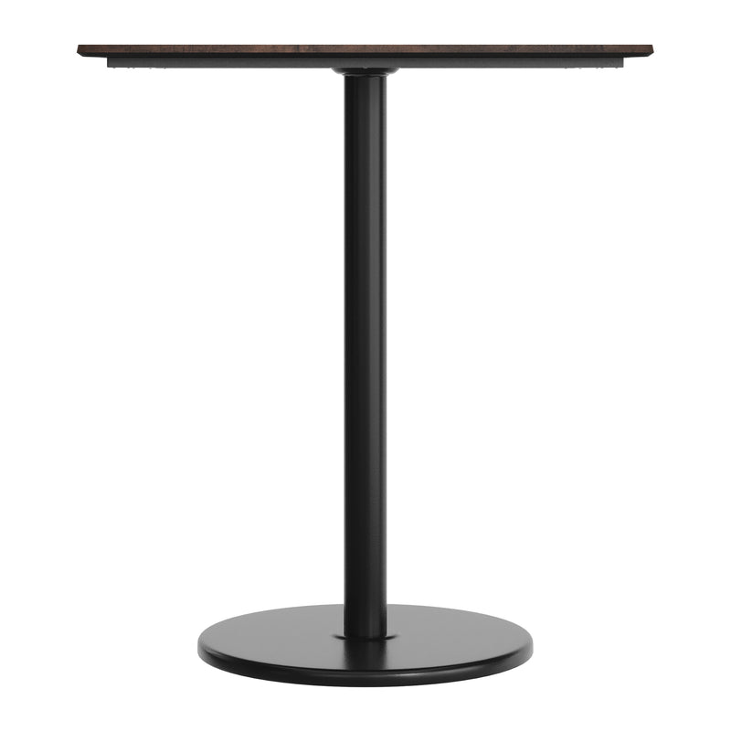 Brown 36"SQ Table-RD Bar Base