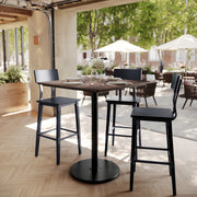 Brown 36"SQ Table-RD Bar Base