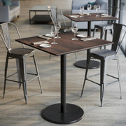 Brown 36"SQ Table-RD Bar Base