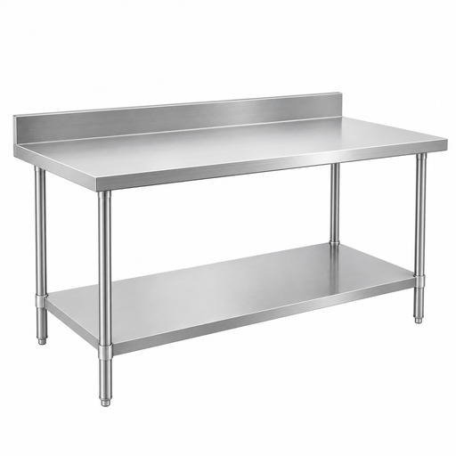 Atosa ST3072ECB4 72" Mixrite Series Stainless Steel Work Table with 4" Backsplash, 72"x30"