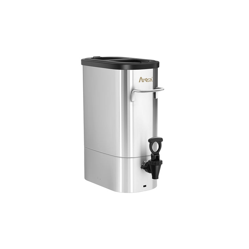 Atosa TD-5L-ND 5 gallon stainless steel iced tea dispenser, right side view