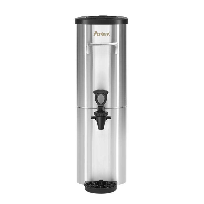 Atosa TD-5T-DT 5 gallon stainless steel iced tea dispenser with drip tray and no-drip spigot