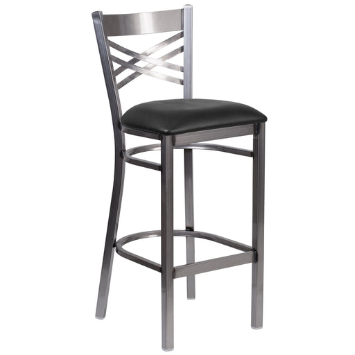 Clear X Stool-Black Seat