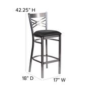 Clear X Stool-Black Seat
