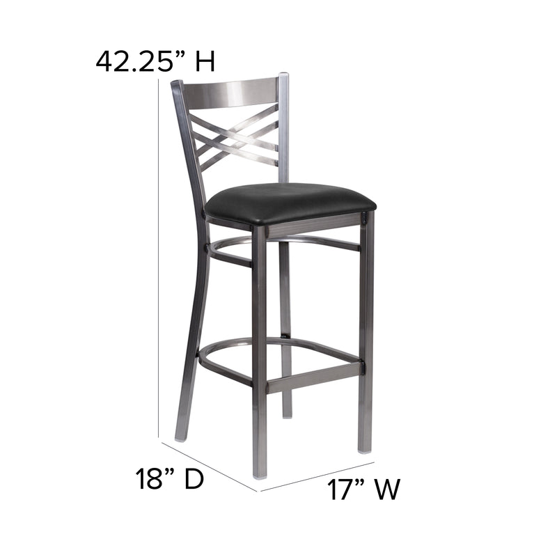Clear X Stool-Black Seat