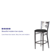 Clear X Stool-Black Seat
