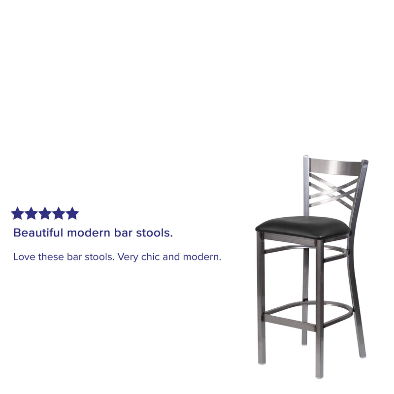 Clear X Stool-Black Seat