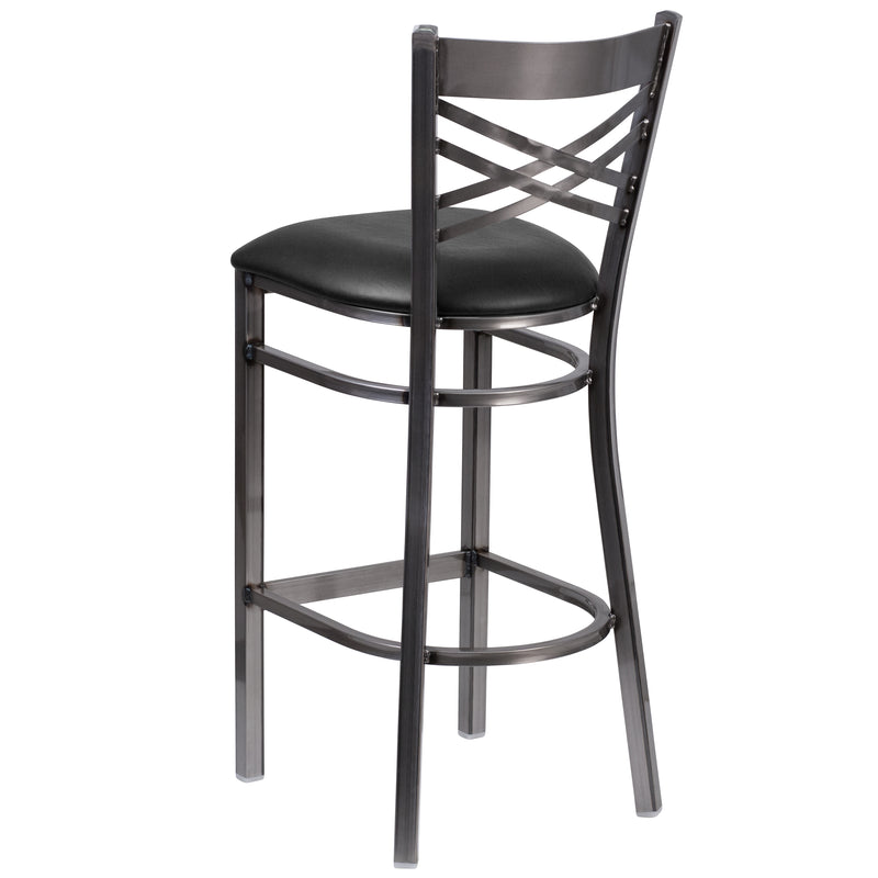 Clear X Stool-Black Seat