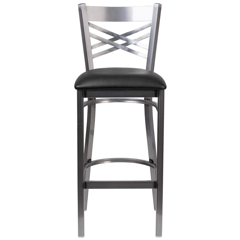 Clear X Stool-Black Seat