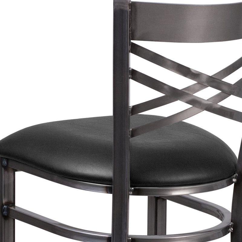 Clear X Stool-Black Seat