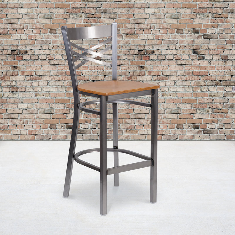 Clear X Stool-Nat Seat