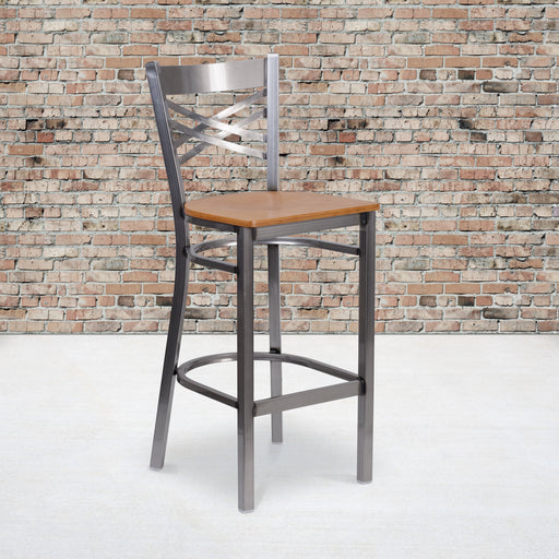 Clear X Stool-Nat Seat