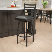 Black Ladder Stool-Black Seat