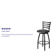 Black Ladder Stool-Black Seat