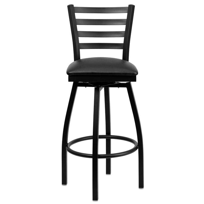 Black Ladder Stool-Black Seat