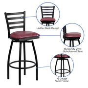 Black Ladder Stool-Burg Seat