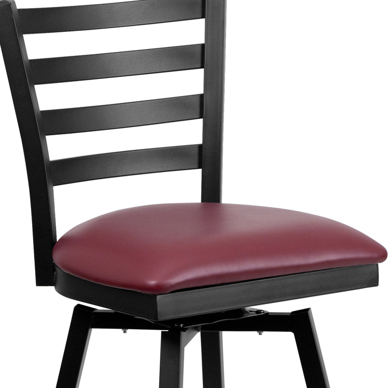 Black Ladder Stool-Burg Seat