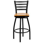 Black Ladder Stool-Nat Seat