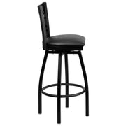 Black X Swivel Stool-Blk Seat