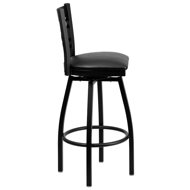 Black X Swivel Stool-Blk Seat