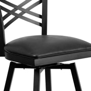 Black X Swivel Stool-Blk Seat
