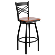 Black X Swivel Stool-Chy Seat