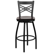 Black X Swivel Stool-Wal Seat