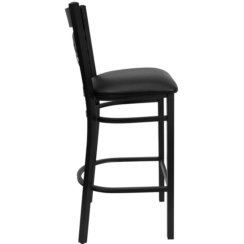 Black X Stool-Black Seat