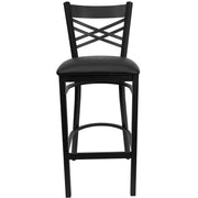 Black X Stool-Black Seat