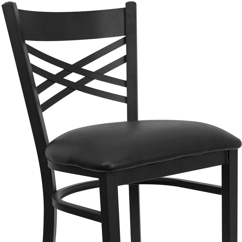 Black X Stool-Black Seat