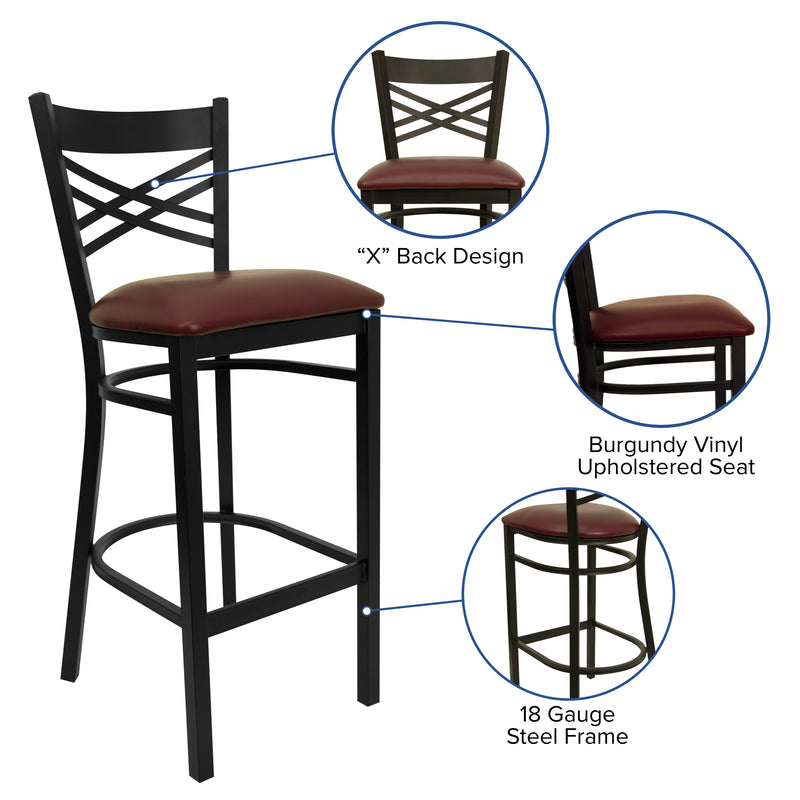 Black X Stool-Burg Seat