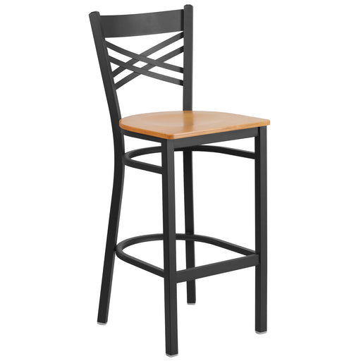 Black X Stool-Nat Seat