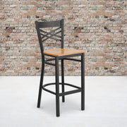 Black X Stool-Nat Seat