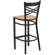 Black X Stool-Nat Seat
