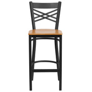 Black X Stool-Nat Seat
