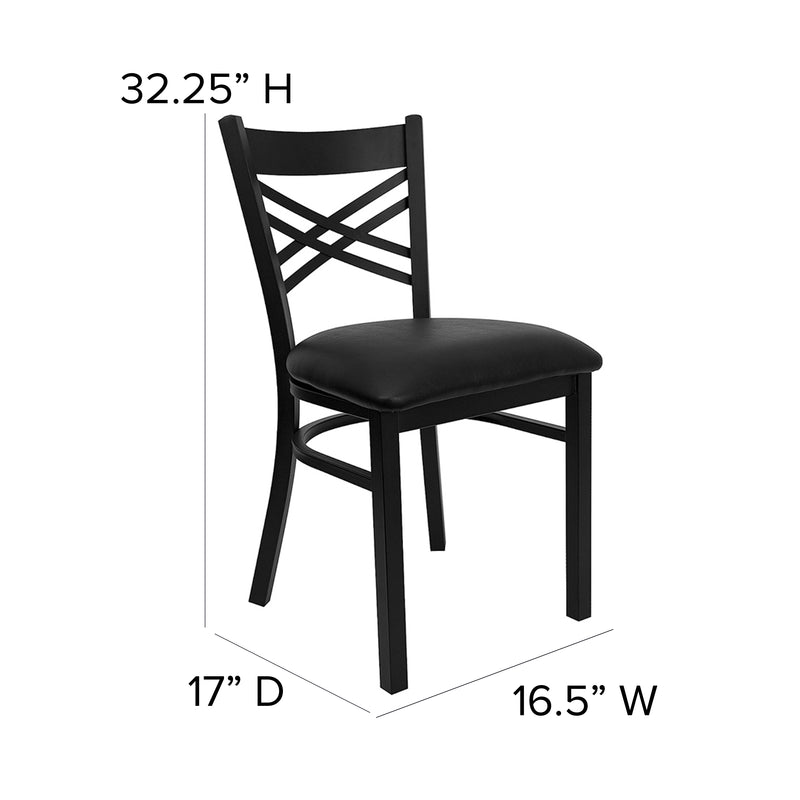 Black X Chair-Black Seat
