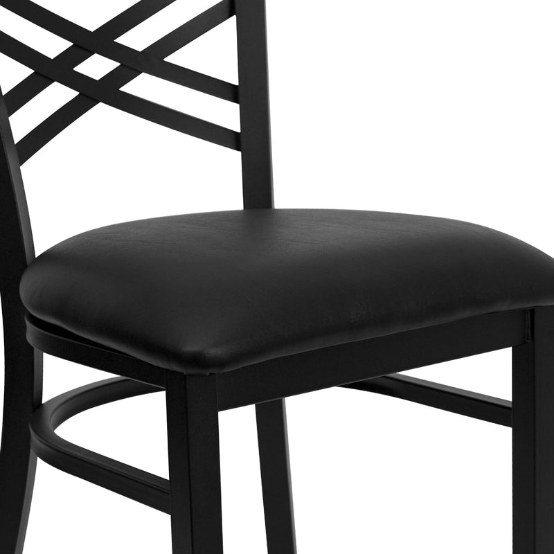 Black X Chair-Black Seat
