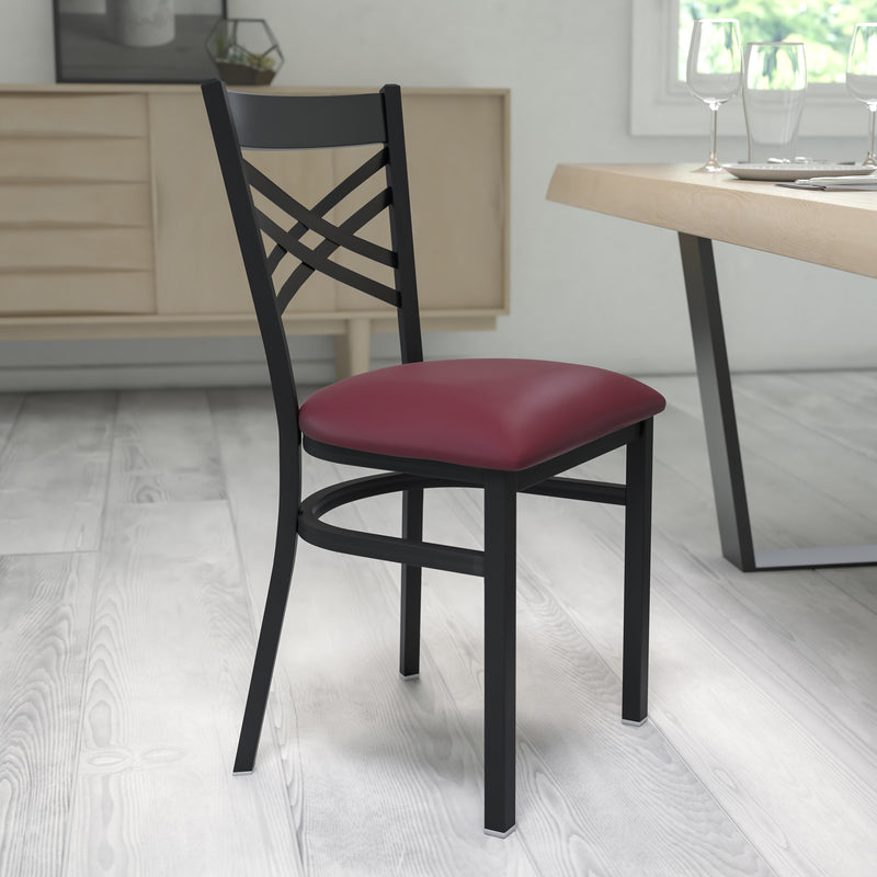Black X Chair-Burg Seat