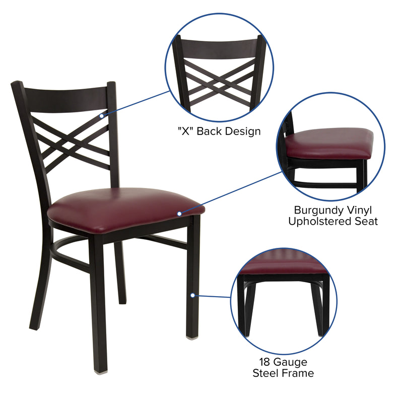 Black X Chair-Burg Seat