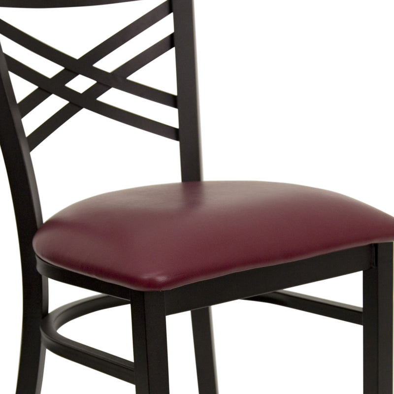 Black X Chair-Burg Seat