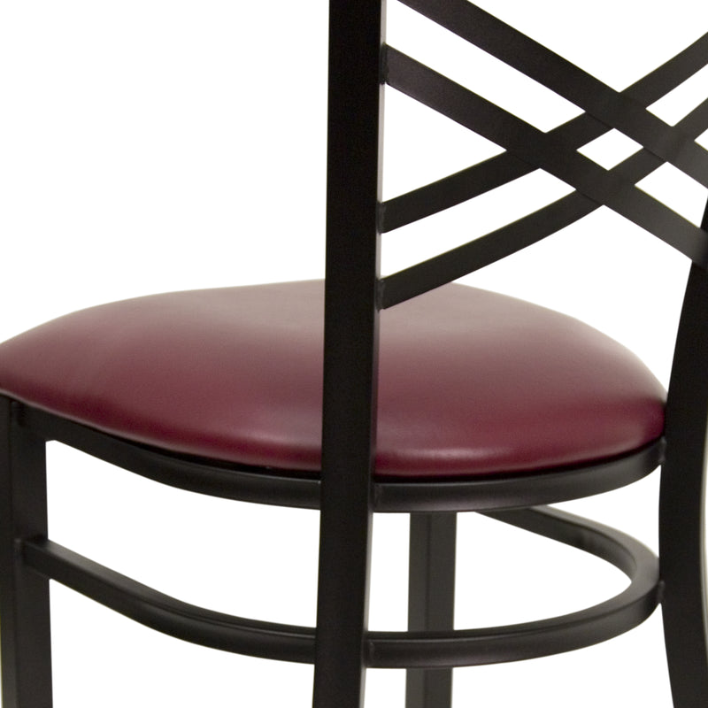 Black X Chair-Burg Seat