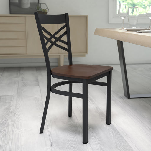 Black X Chair-Mah Seat