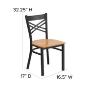 Black X Chair-Nat Seat
