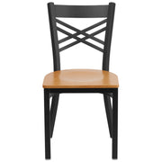 Black X Chair-Nat Seat